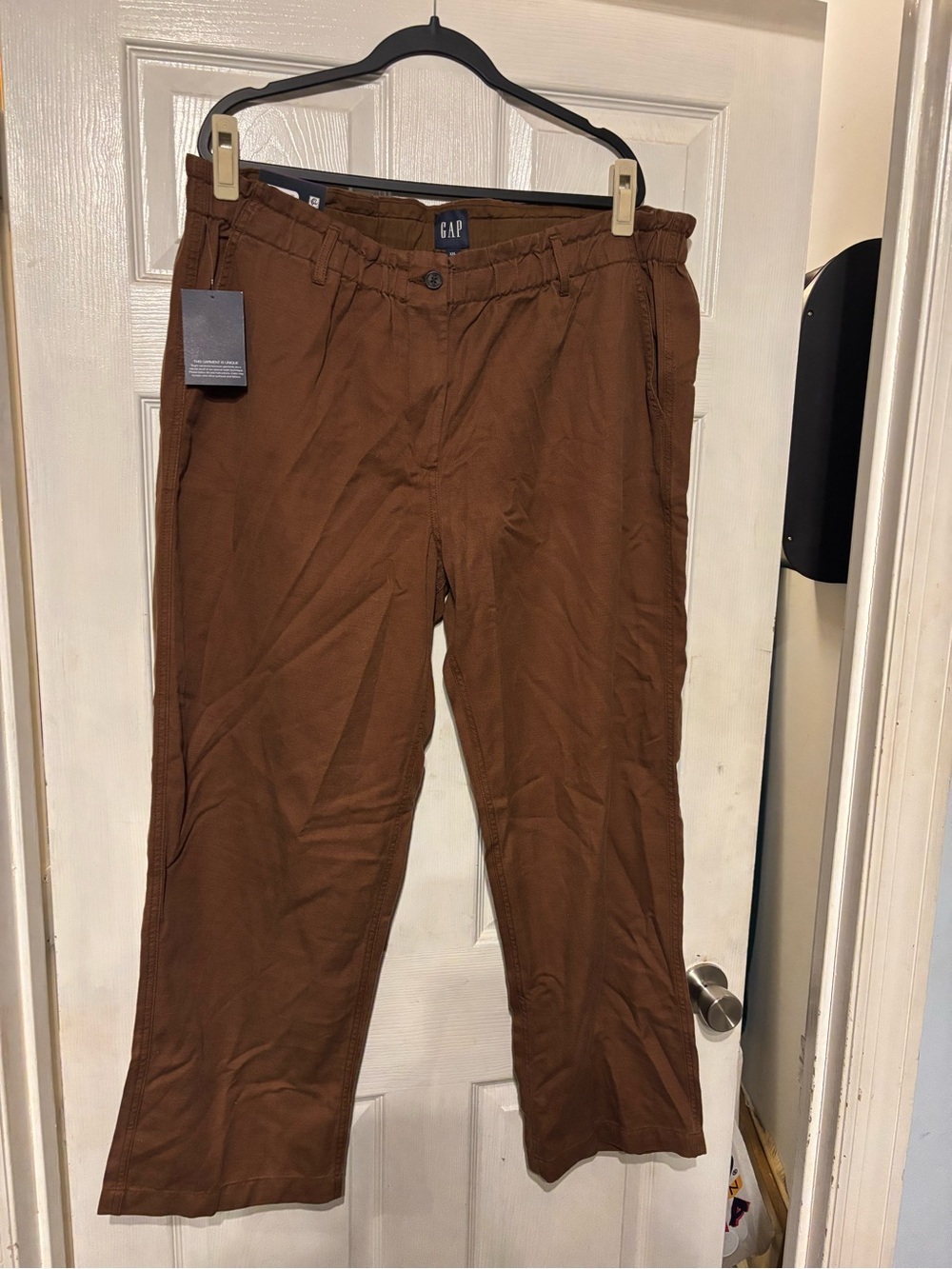 GAP Women's Rust Brown Elastic Waist Trousers